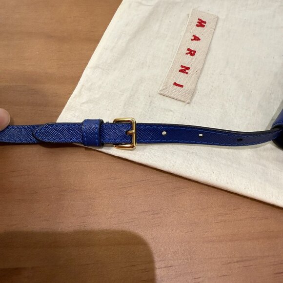 Marni Trunk Wallet with Crossbody Chain Blue/Red/Black - Picture 11 of 12